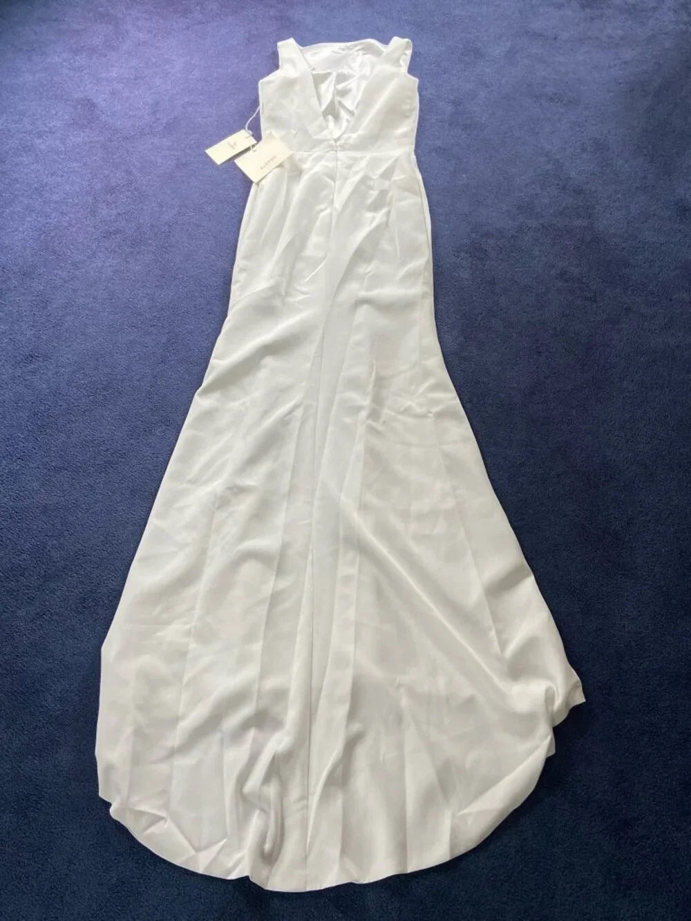 NWT Lanting Bride White Mermaid Wedding Dress | Sleeveless Satin Bridal Gown - Picture 2 of 7